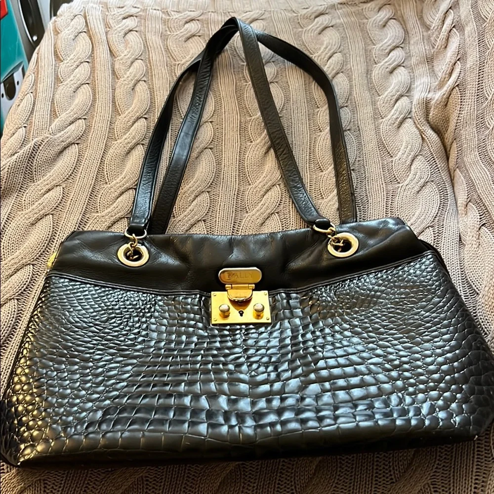 Bally Black Shoulder Bag with Gold Hardware - Picture 1 of 6